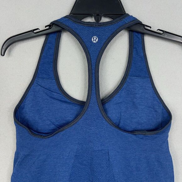 Lululemon Tank Top Womens 10 Blue Ebb & Flow Racerback Seamless Workout Gym Yoga - Picture 6 of 15